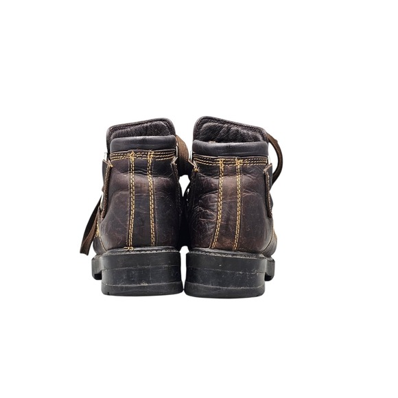 GBX Men\'s Size 7 Women\'s 8 VTG 90\'s‎ Brown Leather 6 Ring Goth Grunge Rave Boots main image 7
